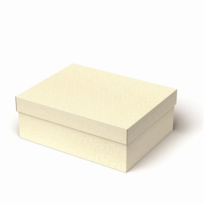 Scatola in cartone avorio con coperchio 38,5x30H14 