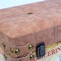Baule in mdf ed ecopelle Treno 56X34H32 in set di 3