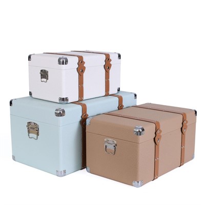 Baule in mdf ed ecopelle 56X34H30 in set di 3