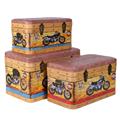 Baule in mdf ed ecopelle Motocicletta 59X35H36 in set di 3