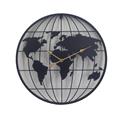 Orologio in metallo nero planisfero Ø60