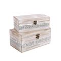 Bauletto in legno sbiancato 30X17H14 in set di 2
