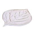 VASSOIO A FOGLIA IN MDF COLOR BIANCO ANTICATO CM 29,5X22H3,5 