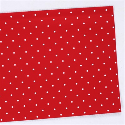 Busta di carta perlata rossa a pois bianchi 20x35 cm (50xcf)