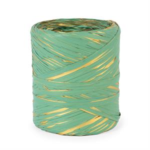 Rocchetto di polyraphia verde acqua e oro H.15MMX200MT