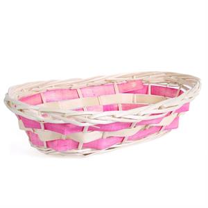 Cesto da confezionamento ovale in vimini rosa 35X20XH9 