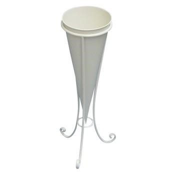 CONO PORTA VASO FERRO BIANCO H54