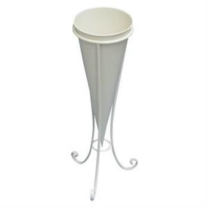 CONO PORTA VASO FERRO BIANCO H54