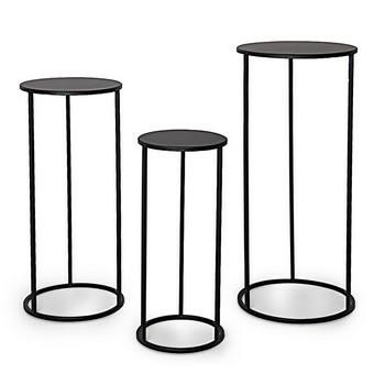 ALZATA TONDA FERRO NERO SET DI 3 PEZZI  DIAM. 32H70, 27H60, 22H50