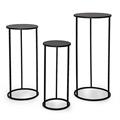 ALZATA TONDA FERRO NERO SET DI 3 PEZZI  DIAM. 32H70, 27H60, 22H50