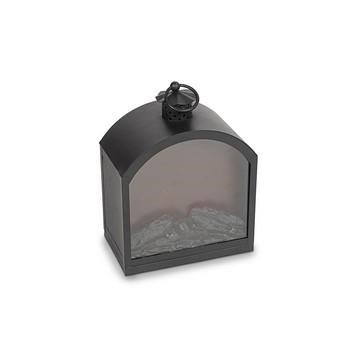 LANTERNA CAMINO FERRO NERO CM.22,5X13,5H30,5 (BATTERIE NON INCLUSE)