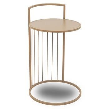 TAVOLINO TONDO FERRO BEIGE DIAM.38H65