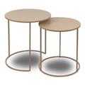 TAVOLINO TONDO FERRO BEIGE DIAM.45H50/40H46