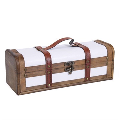 PORTABOTTIGLIE SINGOLO IN LEGNO BIANCO CM 35X13H12 