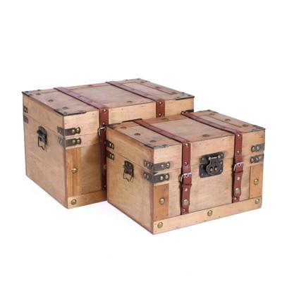 Bauletto in legno marrone 36X28H24 in set di 2