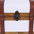 Bauletto in legno bianco e marrone 45X25H27 in set di 2