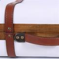 Valigia in legno marrone e bianca 45X31H17 in set di 2