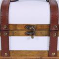 Bauletto in legno bianco e marrone con manico 30X20H20 in set di 2