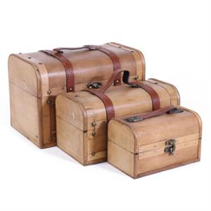 Bauletto in legno con manico 30X20H20 in set di 3
