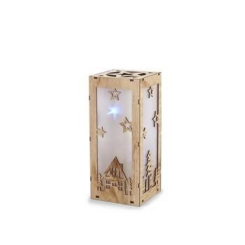 DECORAZIONE LANTERNA CON LUCI LED CM.13X13XH30