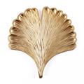 VASSOIO A FOGLIA DI GINKO IN MDF COLOR ORO CM 29X29H1,5 