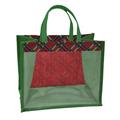 BORSA JUTA FINESTRA VERDE SCOZZESE 30X20h27 MADE IN INDIA