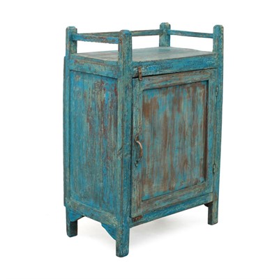 MOBILETTO TEAK AZZURRO 1A. 51X33H75 MADE IN INDIA