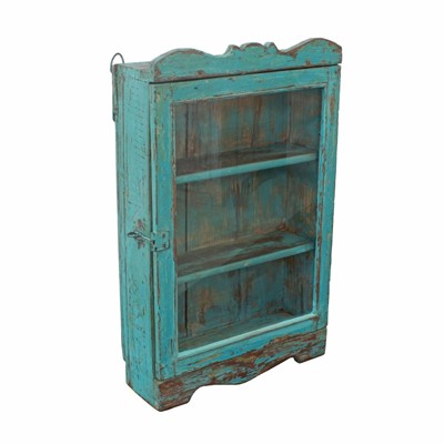 PENSILE TEAK AZZURRO 1 VETRO 31X10H50 MADE IN INDIA