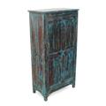MOBILE TEAK AZZURRO ANTICATO 2A.70X39H140 MADE IN INDIA