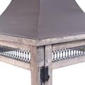 Lanterna in legno di abete e metallo grigio anticato 24X24H51
