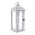 Lanterna in legno di abete e metallo bianco 19X19H58 