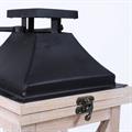 Lanterna in legno di abete e metallo 25X25H61 in set di 2