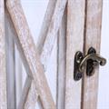 Lanterna in legno di abete e metallo sbiancato 24X24H68 in set di 2