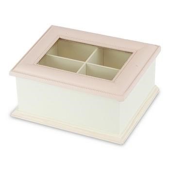 SCATOLA P.BUSTINE TEA 4 CREMA/ROSA CM.20X17H9.5