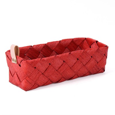 CESTO IN FIBRA DI CELLULOSA RETTANGOLARE ROSSO CM 28X13H9 