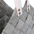 CESTO IN FIBRA DI CELLULOSA GRIGIO CON MANICO ECOPELLE CM 46X26H36/45 SET 3 PEZZI