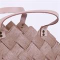 CESTO IN FIBRA DI CELLULOSA NATURALE CON MANICI ECOPELLE CM 46X26H36/45 SET DI 3 PEZZI