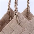 CESTO IN FIBRA DI CELLULOSA NATURALE CON MANICO CM 45X26H31/42 SET 3 PEZZI