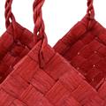 CESTO IN FIBRA DI CELLULOSA ROSSO CON MANICO CM 45X26H31/42 SET 3 PEZZI