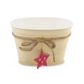 VASCHETTA LATTA OV. CREMA STELLA ROSSA CM.23X17H15