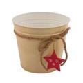 PORTA VASO LATTA CREMA STELLA ROSSA D.18H16