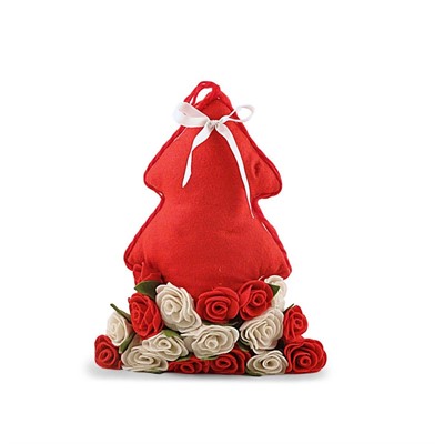 CUSCINO ALBERO ROSSO ROSE ROS/BIA CM.33X13H40