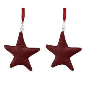 DECORAZIONE FERMA TENDA STELLA BORDEAUX VELLUTO SET DUE PEZZI CM.13X3H13/55