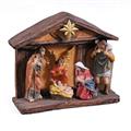 PRESEPE NATIVITA' RESINA C/LED CM.18X6H16