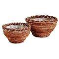 PORTAVASO SET DUE PEZZI TONDO RUSTICO TRECCIA DIA. CM 30H18
