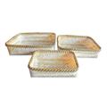 CESTO BAMBOO SBIANCATO SET DI TRE CM.40X31H10/35X27H8/30X21H8 