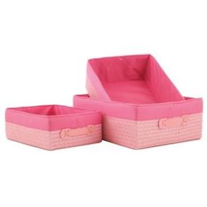 CESTA PER ARMADIO ROSA POLIPROP.FOD.SET 3 CM.40X3XH15/36X28H13/30X23H11 