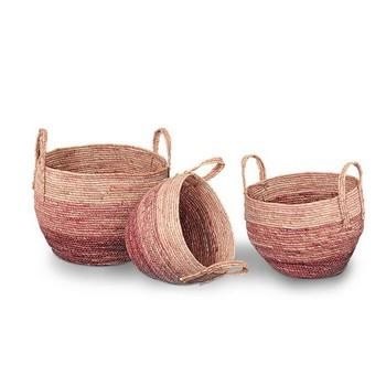 CONTENITORE TONDO ERBA ROSA