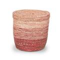 CONTENITORE TONDO CON COP. ERBA ROSA