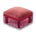 POUF QUADRO BORDEAUX CON FRANGE cm 30x30x20h